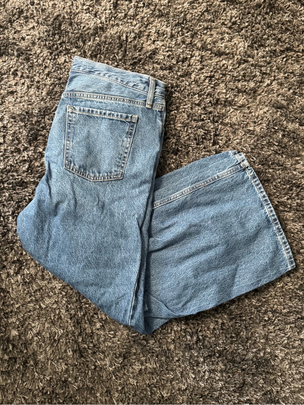 Old Navy Wow Baggy Wide Leg Medium Wash Mid Rise Jeans -Size 6 Short